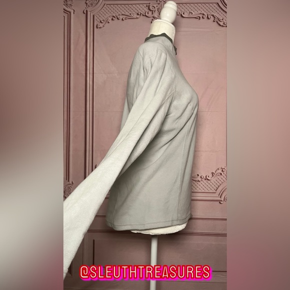 The North Face Womens Fleece 1/4 Zip Jacket Light Gray Long Sleeve Size S Logo - Picture 4 of 9